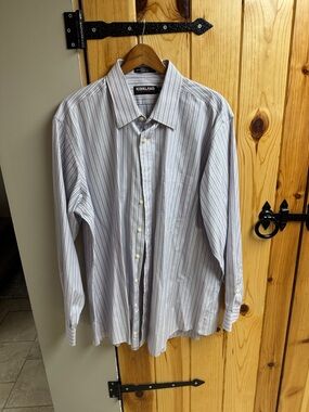 Kirkland Signature Light Blue,White & Pink Striped Dress Shirt